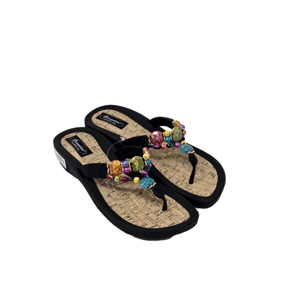 Grandco Marble Cork Thong Sandals multicolor size 10 - Picture 1 of 6